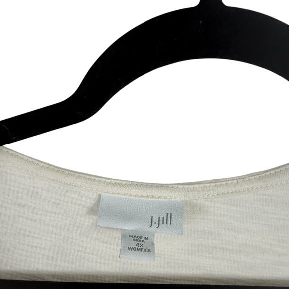 J Jill Cream Long Sleeve Shirt Cotton Modal Minimalist Casual Womens Plus 4x - Picture 3 of 6